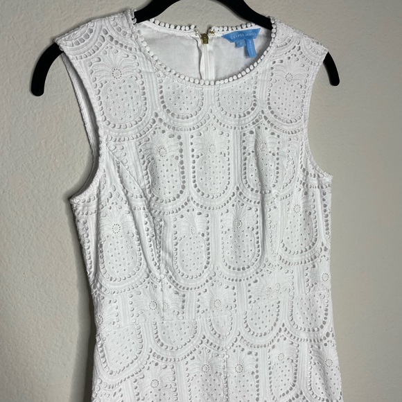 Draper James White Pineapple Eyelet Midi Dress 2 - Picture 2 of 7